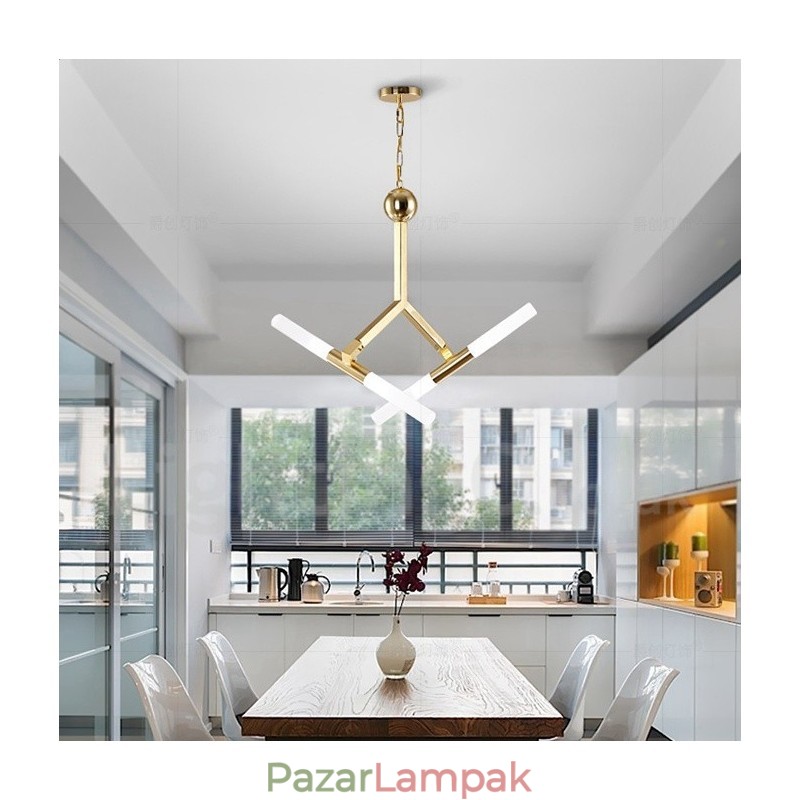 Modern kortárs 2 rétegű 4 világos arany csillár lámpa