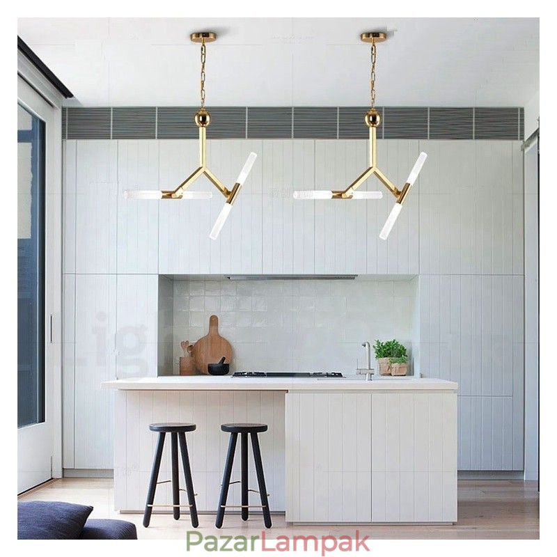 Modern kortárs 2 rétegű 4 világos arany csillár lámpa