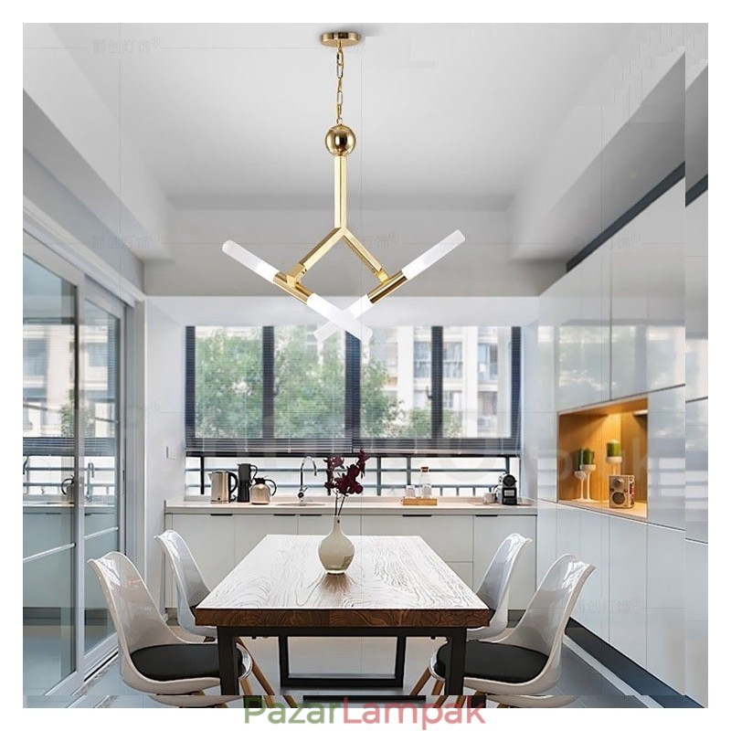 Modern kortárs 2 rétegű 4 világos arany csillár lámpa