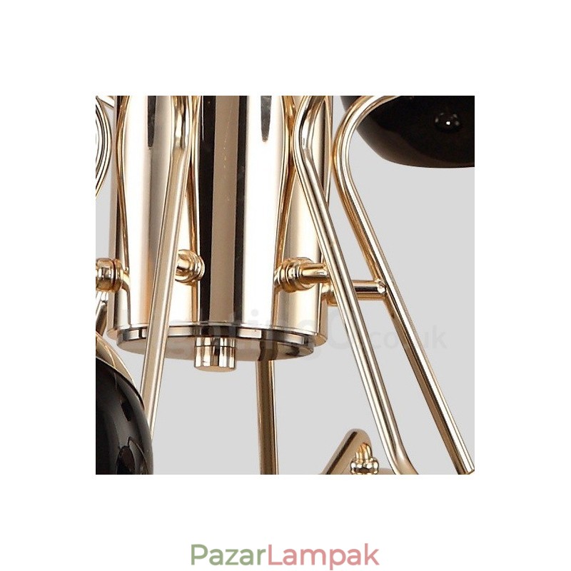 Kortárs fém csillár lámpa üveg ernyővel