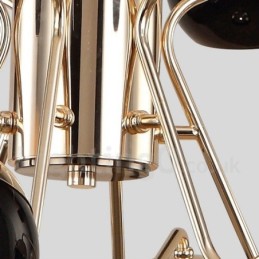 30 Light, 2 szintes, modern kortárs fém csillár lámpa üveg ernyővel