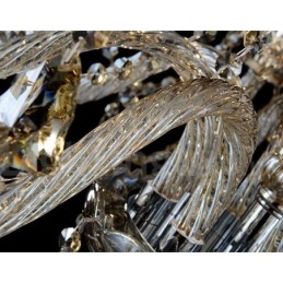 Retro Vintage konyak színű K9 kristály modern csillár 6 lámpával