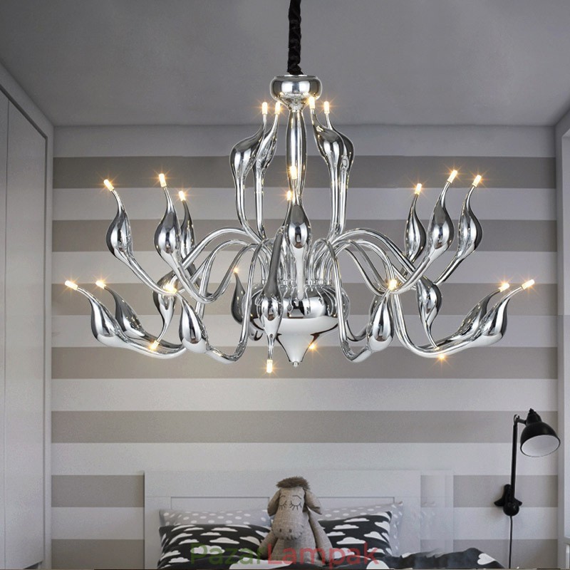 24 Lights Modern Swan csillár Light G4 krómozott izzó tartozék