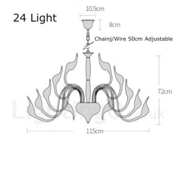 24 Lights Modern Swan csillár Light G4 krómozott izzó tartozék