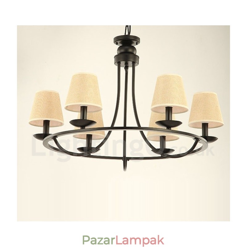 Country Retro 6 Light egyszintű csillár lámpa