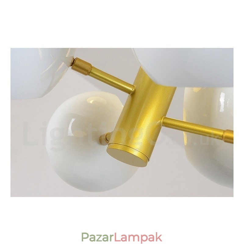 Fehér 10 fényű modern kortárs csillár lámpa