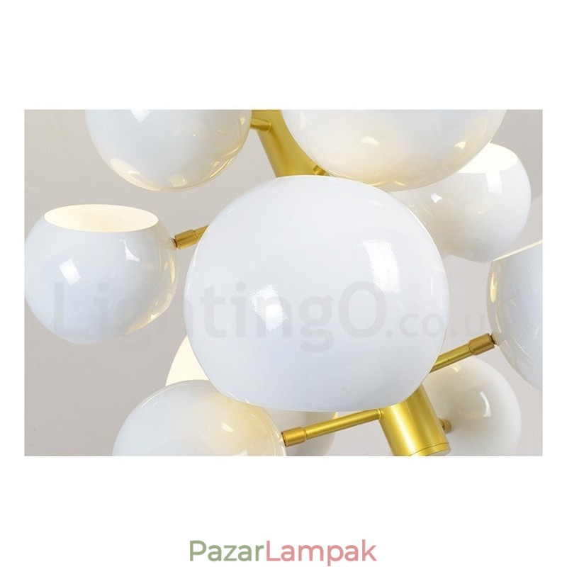 Fehér 10 fényű modern kortárs csillár lámpa