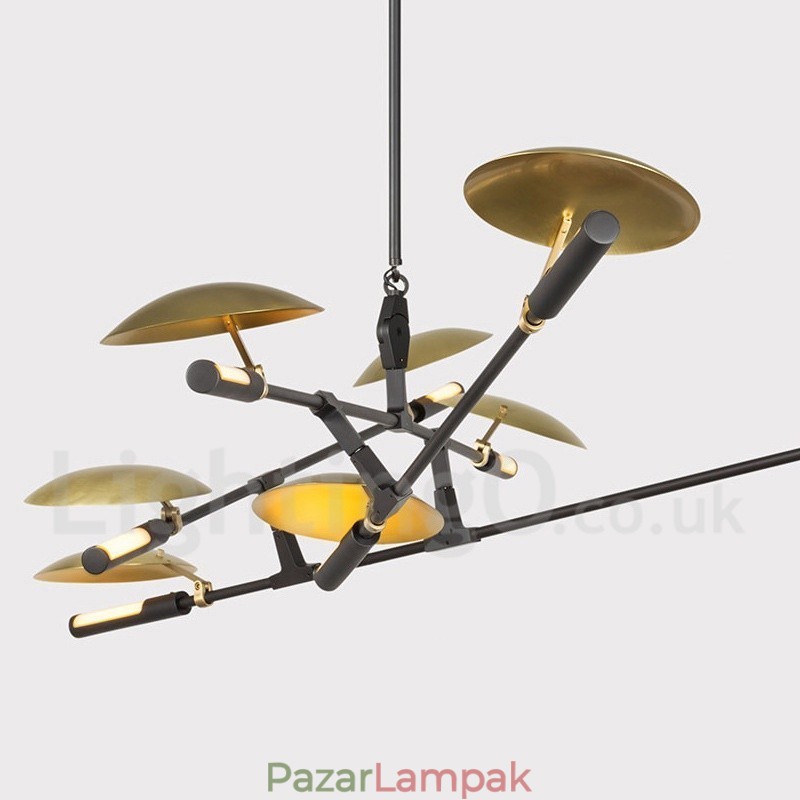 Modern, kortárs 8 fényű csilláros fénylámpa