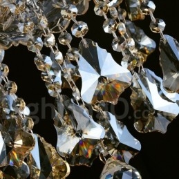 Retro Vintage konyak színű K9 kristály modern csillár 6 lámpával