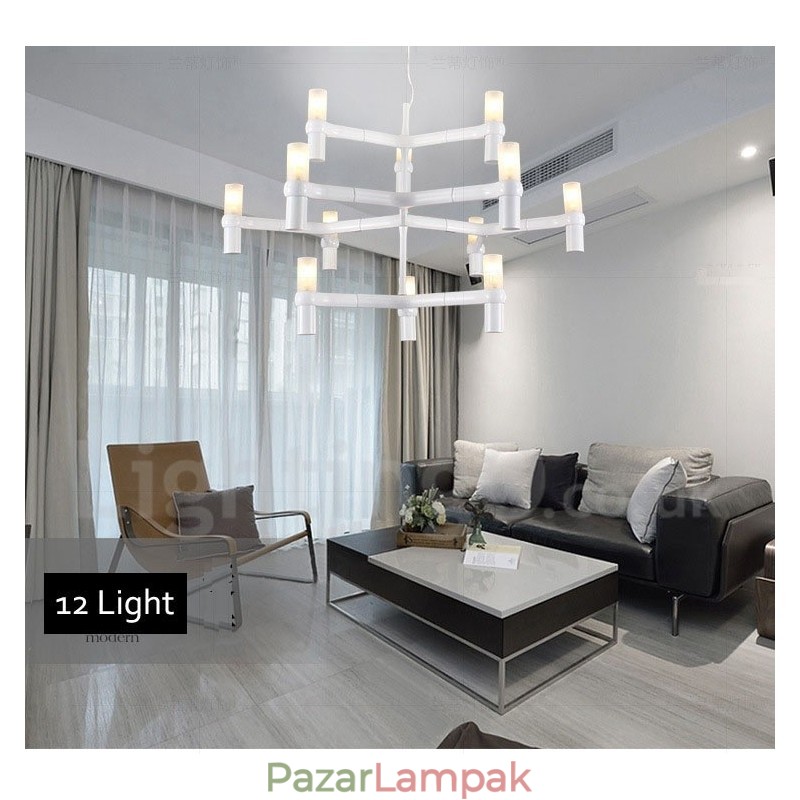 12 Light 3 rétegű modern kortárs csillár lámpa