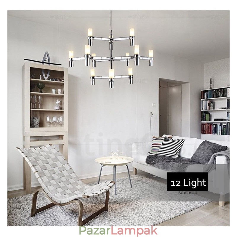 12 Light 3 rétegű modern kortárs csillár lámpa