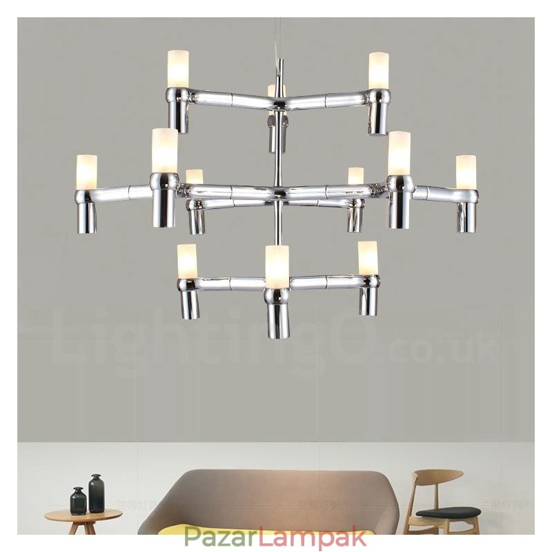 12 Light 3 rétegű modern kortárs csillár lámpa