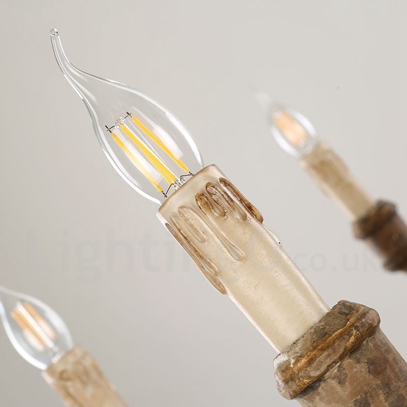 Country Vintage fa 6 fényű csillárfény