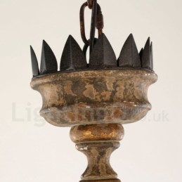 Country Vintage fa 6 fényű csillárfény