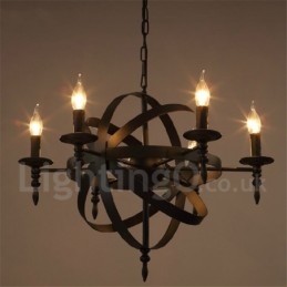 Retro Vintage Metal 6 Light egyszintű csillárlámpa
