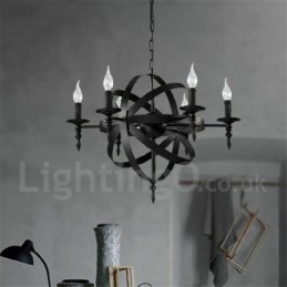 Retro Vintage Metal 6 Light egyszintű csillárlámpa