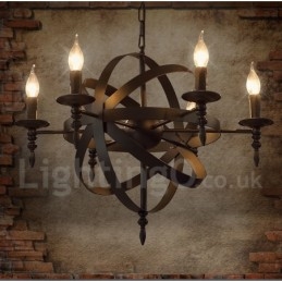 Retro Vintage Metal 6 Light egyszintű csillárlámpa
