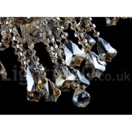 Retro Vintage konyak színű K9 kristály modern csillár 6 lámpával