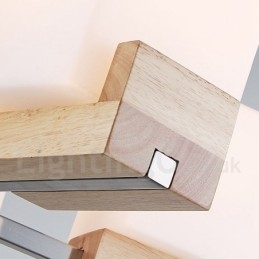Fából készült, modern kortárs 5 fényű, egyszintes csillár lámpa