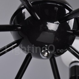 Fekete Retro Vintage Metal 8 Light egyszintű csillár lámpa