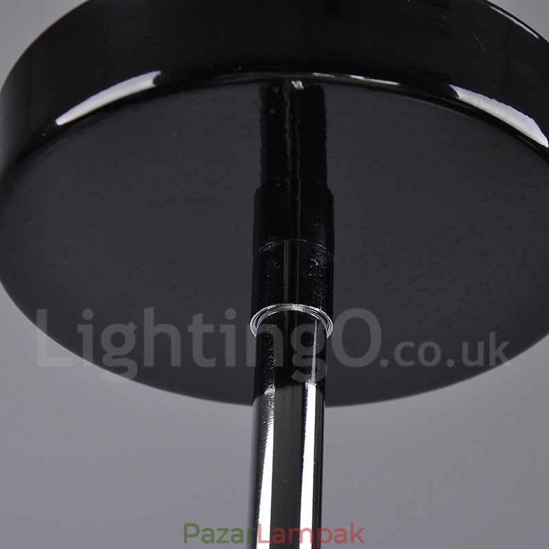 Fekete Retro Vintage Metal 8 Light egyszintű csillár lámpa
