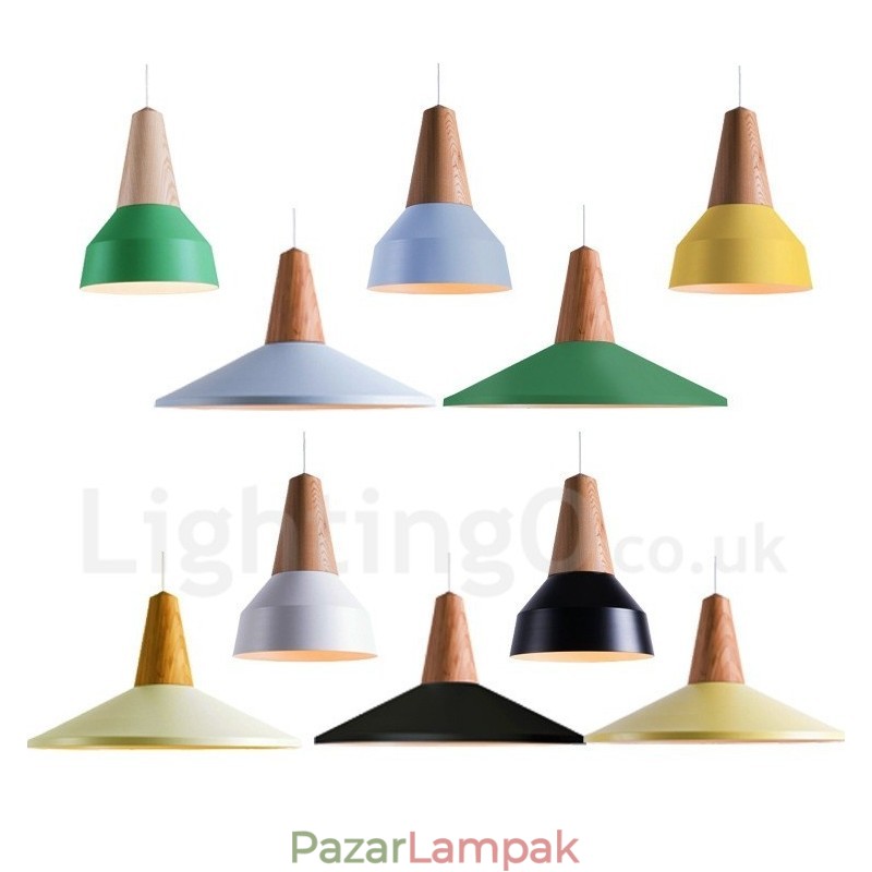 1 Light Modern, modern, fából készült függőlámpa