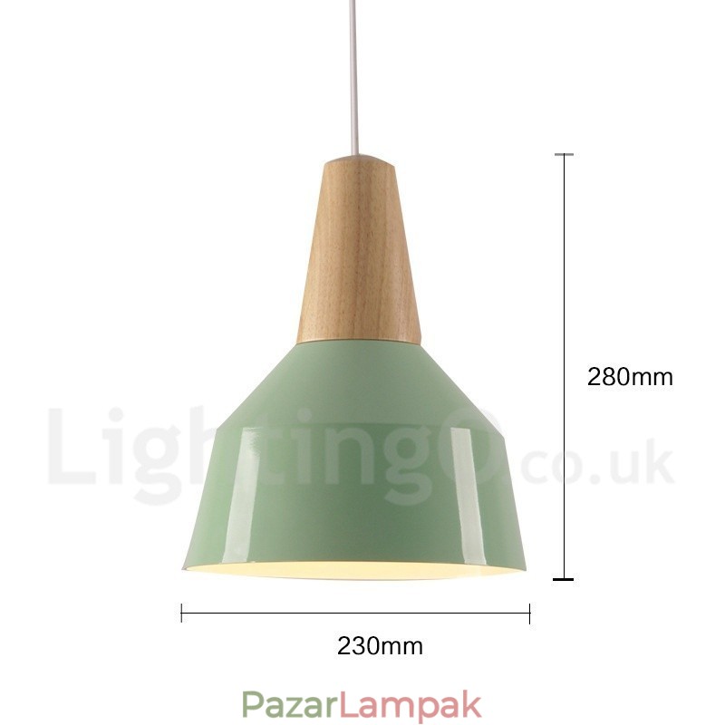 1 Light Modern, modern, fából készült függőlámpa