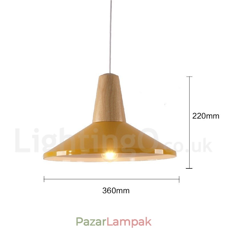 1 Light Modern, modern, fából készült függőlámpa