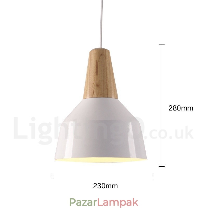 1 Light Modern, modern, fából készült függőlámpa
