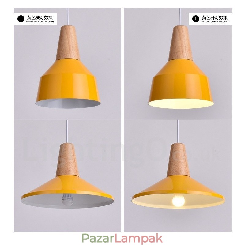 1 Light Modern, modern, fából készült függőlámpa