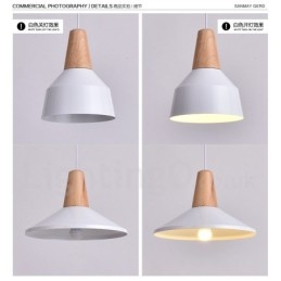1 Light Modern, modern, fából készült függőlámpa