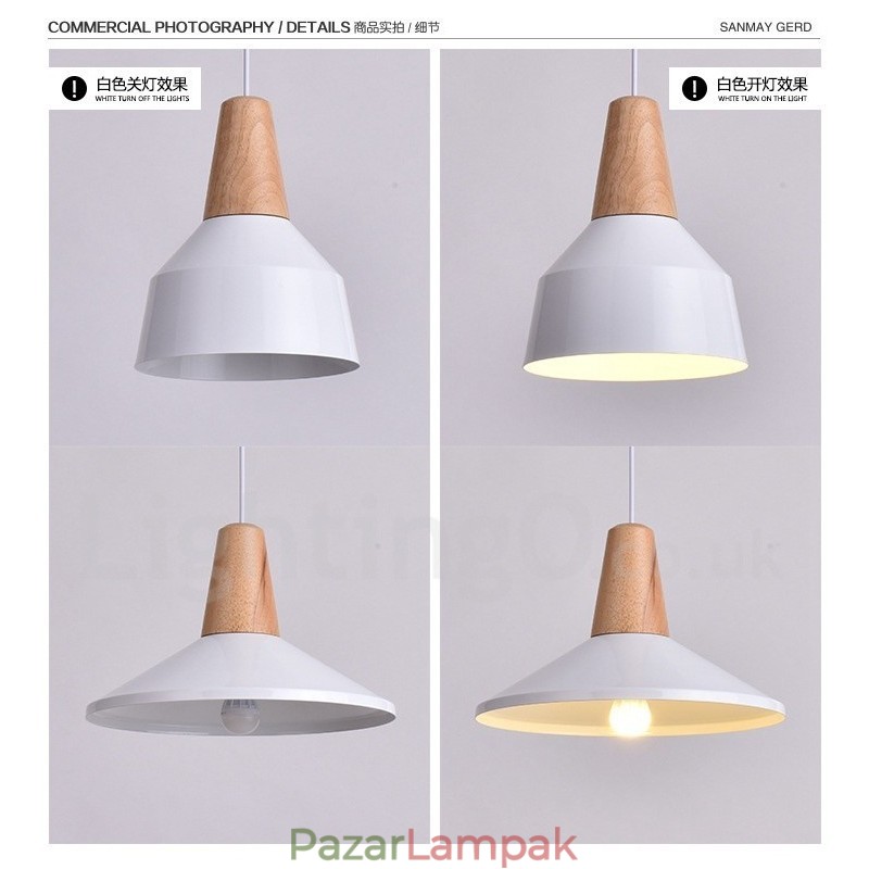1 Light Modern, modern, fából készült függőlámpa