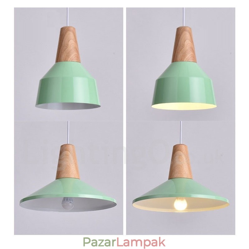 1 Light Modern, modern, fából készült függőlámpa