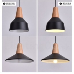 1 Light Modern, modern, fából készült függőlámpa