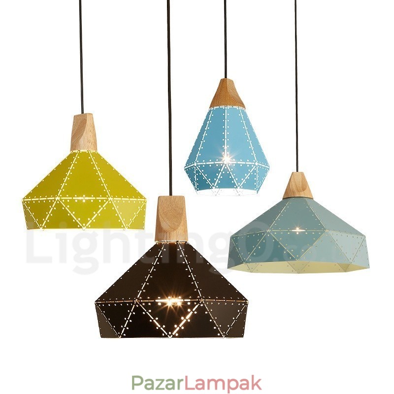 Wood 1 Light Modern kortárs fém függőlámpa