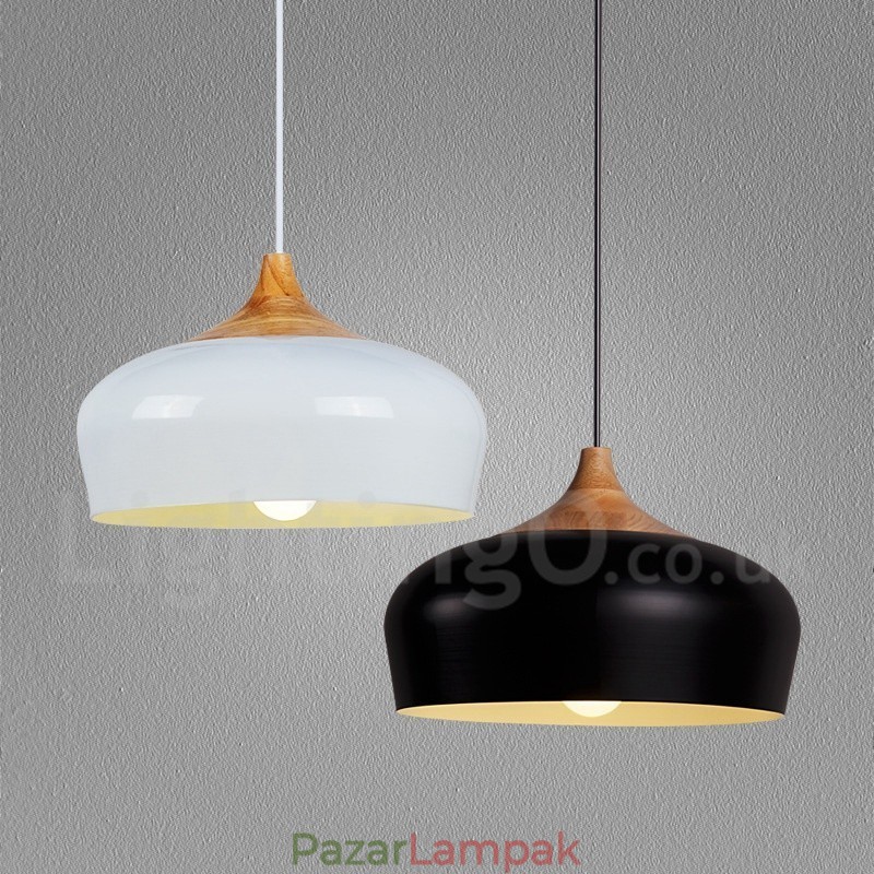 1 Light Modern, modern, fából készült függőlámpa