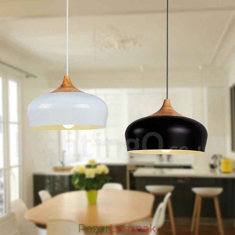 1 Light Modern, modern, fából készült függőlámpa