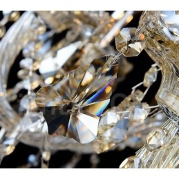 Retro Vintage konyak színű K9 kristály modern csillár 6 lámpával