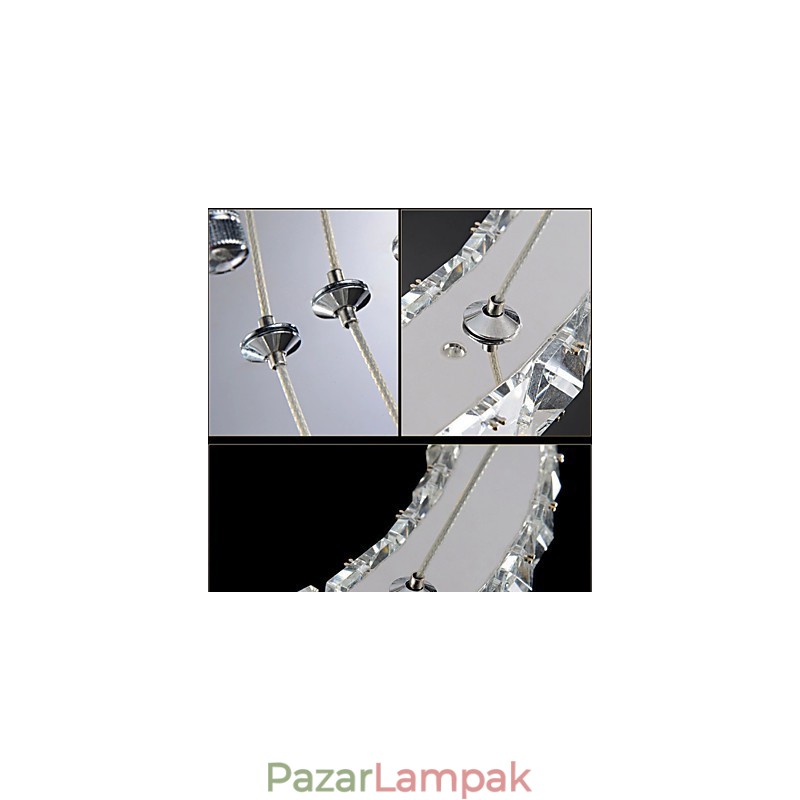 Kristály csillár lámpák Modern világítás három gyűrűs D305070 K9 nagy kristály mennyezeti lámpatestek
