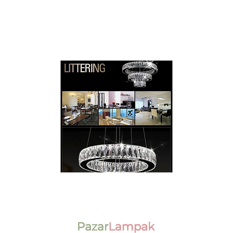 Kristály csillár lámpák Modern világítás három gyűrűs D305070 K9 nagy kristály mennyezeti lámpatestek