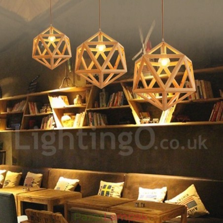 1 Light Modern, modern, fából készült függőlámpa