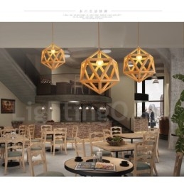 1 Light Modern, modern, fából készült függőlámpa