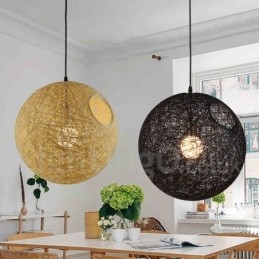 Modern, modern bambusz rattan függőlámpa