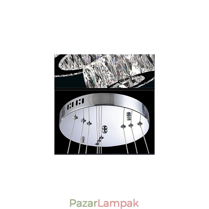 Kristály csillár lámpák Modern világítás három gyűrűs D305070 K9 nagy kristály mennyezeti lámpatestek
