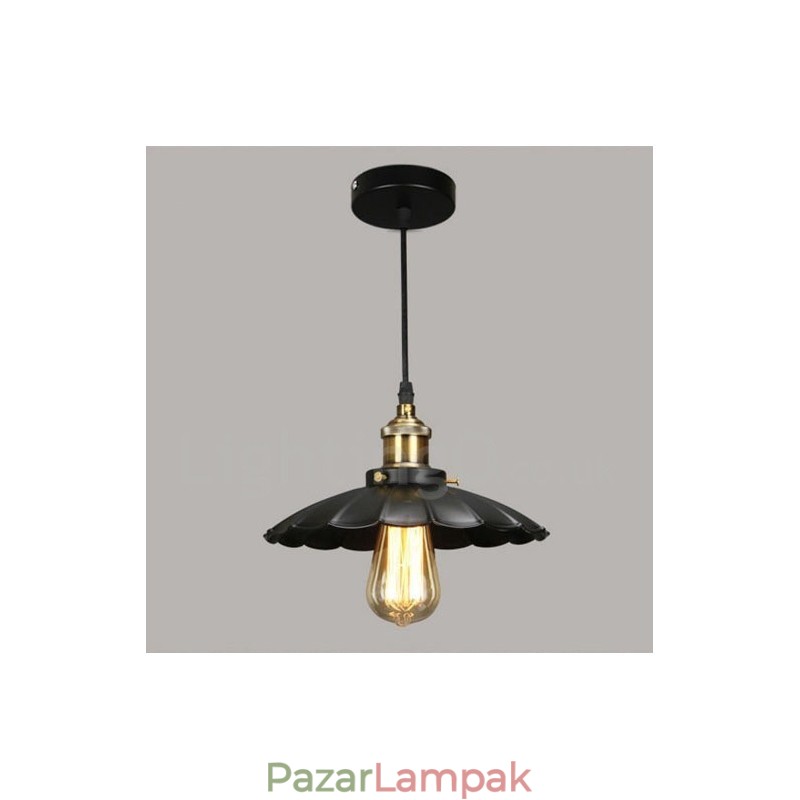 Fekete fém vintage függőlámpa