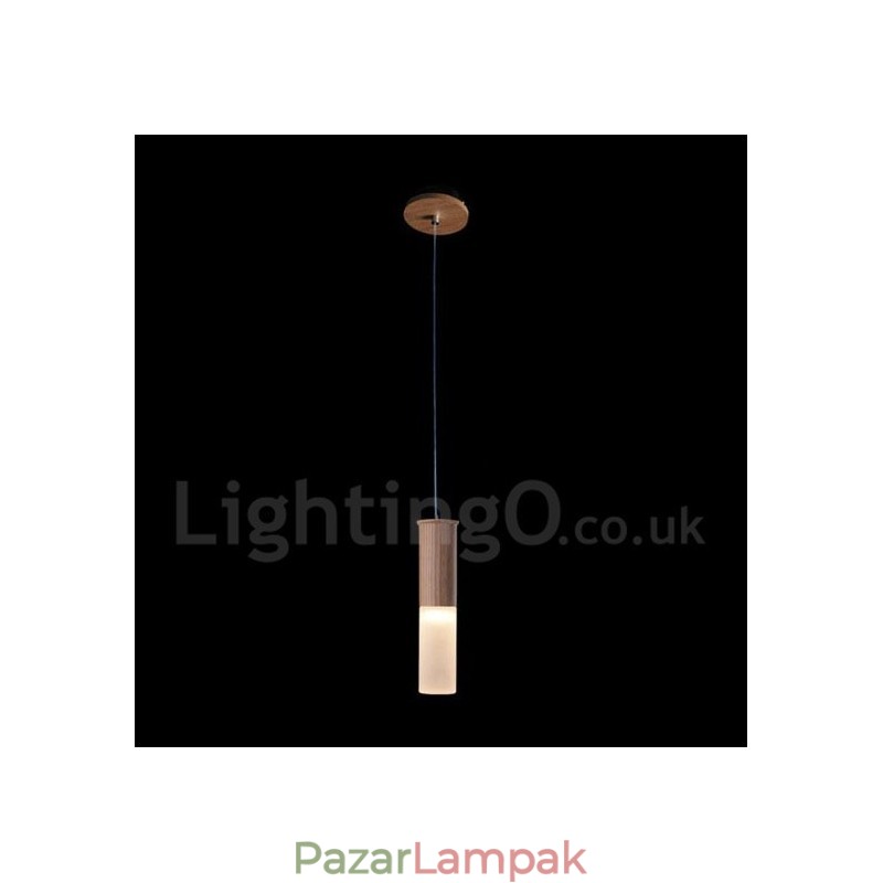 Modern, modern One Light fából készült függőlámpa
