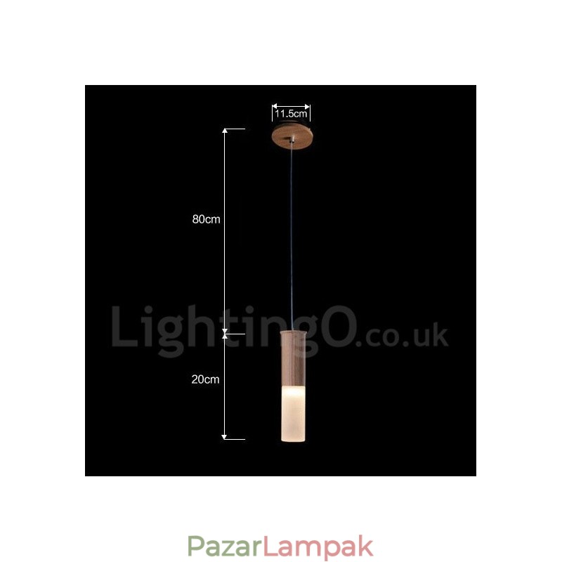 Modern, modern One Light fából készült függőlámpa