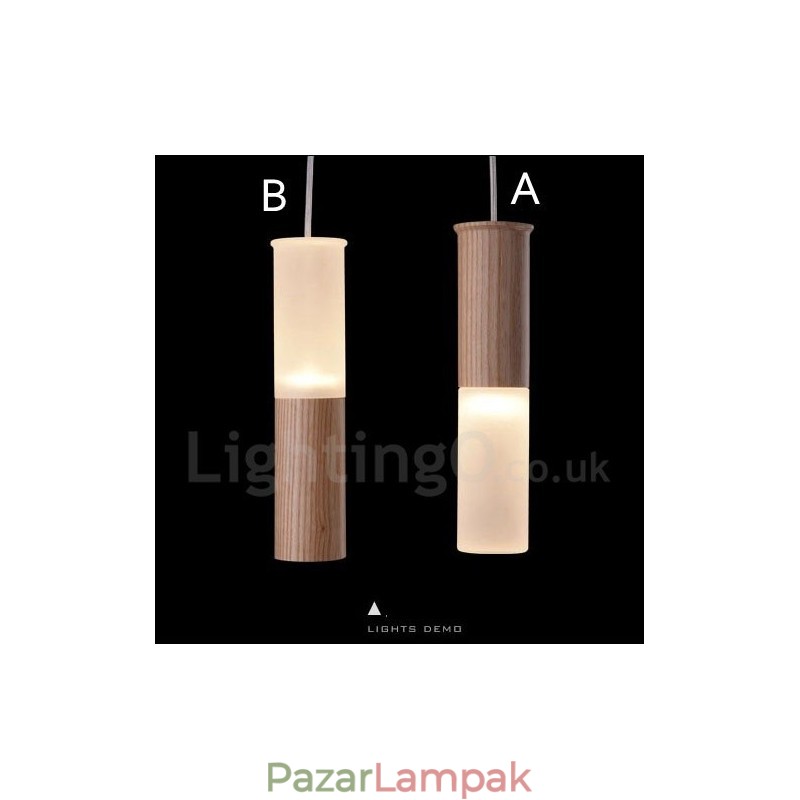 Modern, modern One Light fából készült függőlámpa