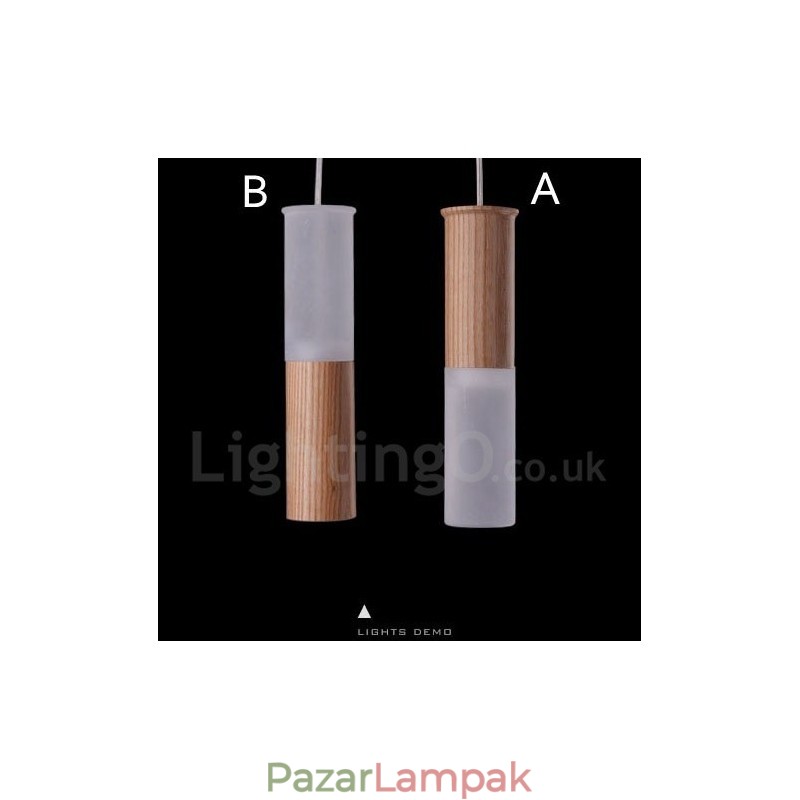 Modern, modern One Light fából készült függőlámpa