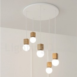 5 Light Fa rusztikus Lodge függőlámpa